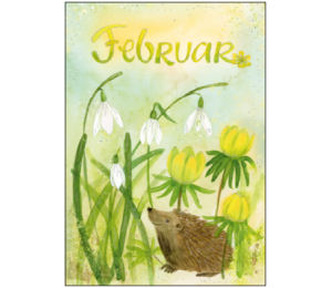 Postkarte - Monatskarte Februar Igel